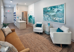 Coastal Health & Medical Spa lobby waiting area for microneedling in jacksonville